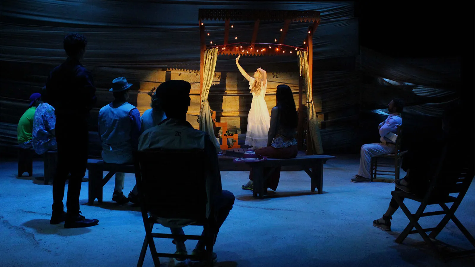 Students performing a play
