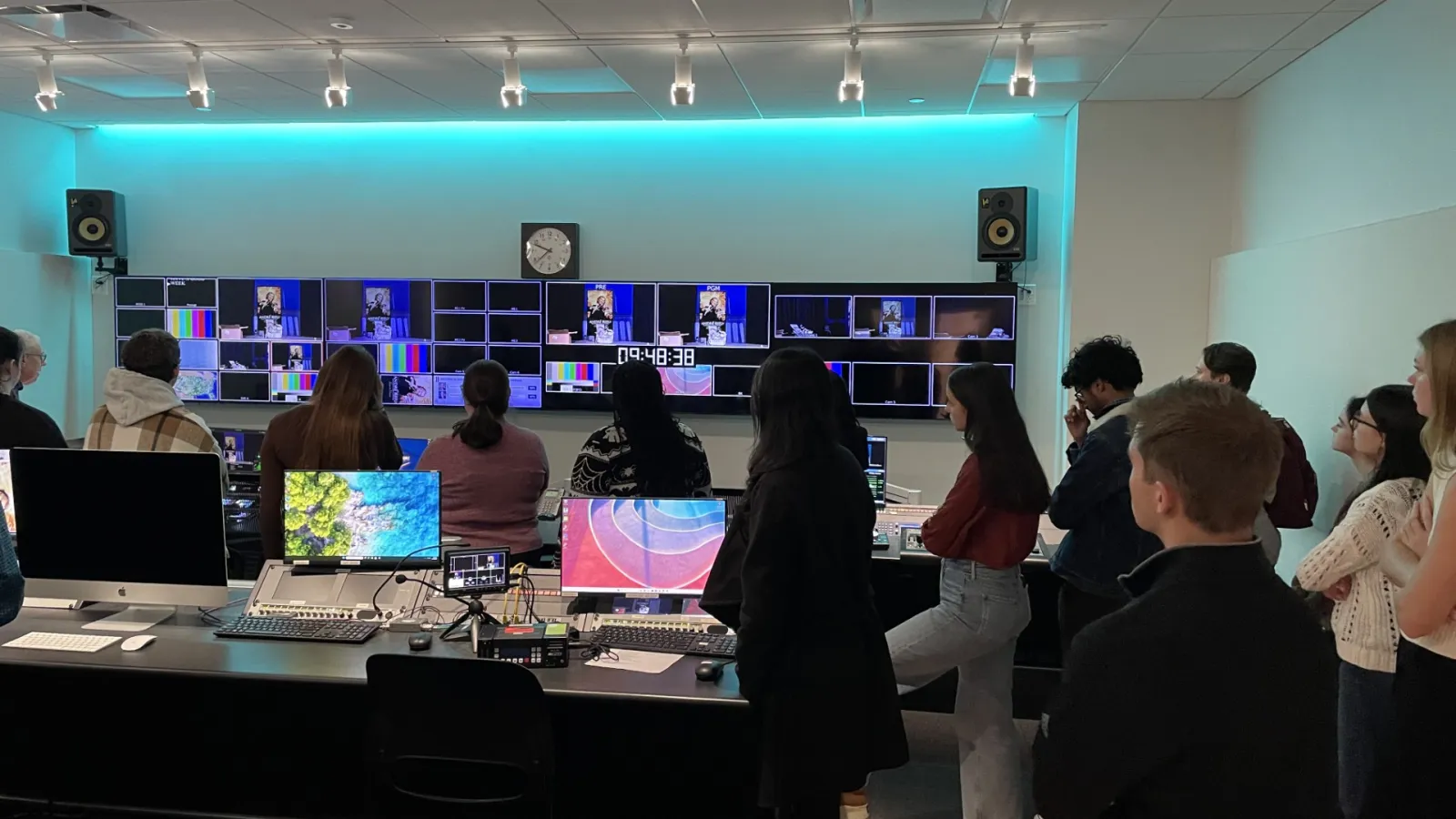 department students in WOSU studio