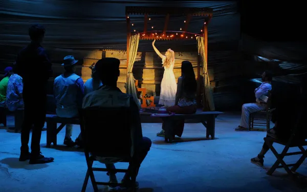Students performing a play