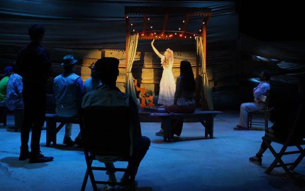 Students performing a play