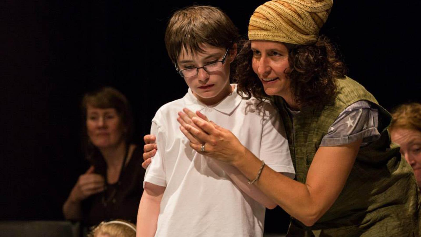 Robin Post, Director of our Shakespeare and Autism Project, performs in The Tempest at the Royal Shakespeare Company premiere in June/July 2014. (Photo by Lucy Barriball, RSC)