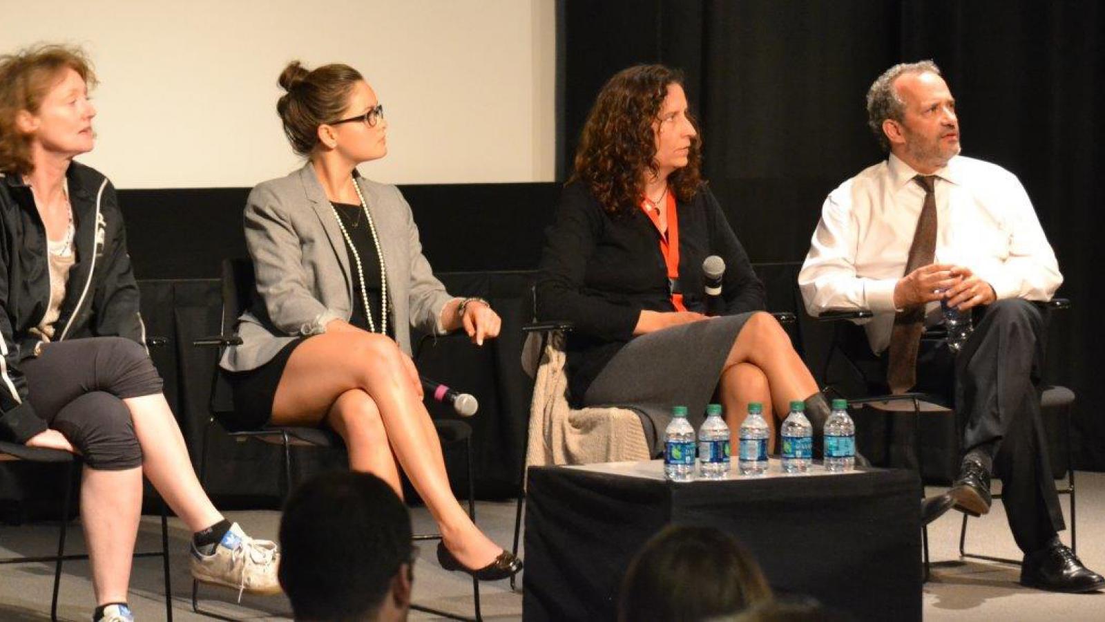 (L to R) Kelly Hunter, Maggi Mehling, Robin Post, and Marc Tasse present the results of the research study. 