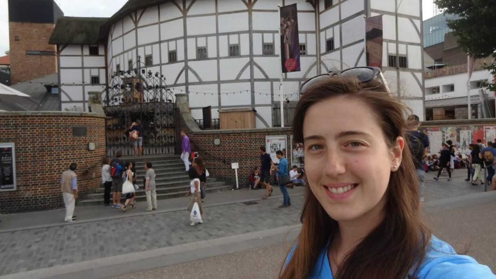 Erica Beimesche at the Globe Theatre