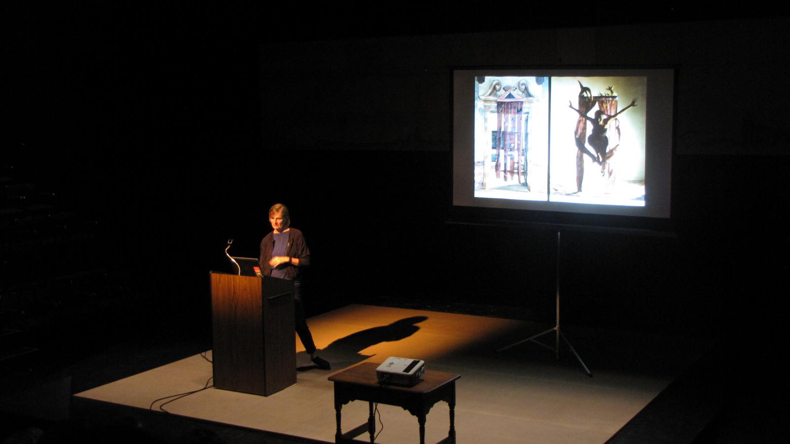 Simona Rybáková delivering the Lawrence and Lee Lecture