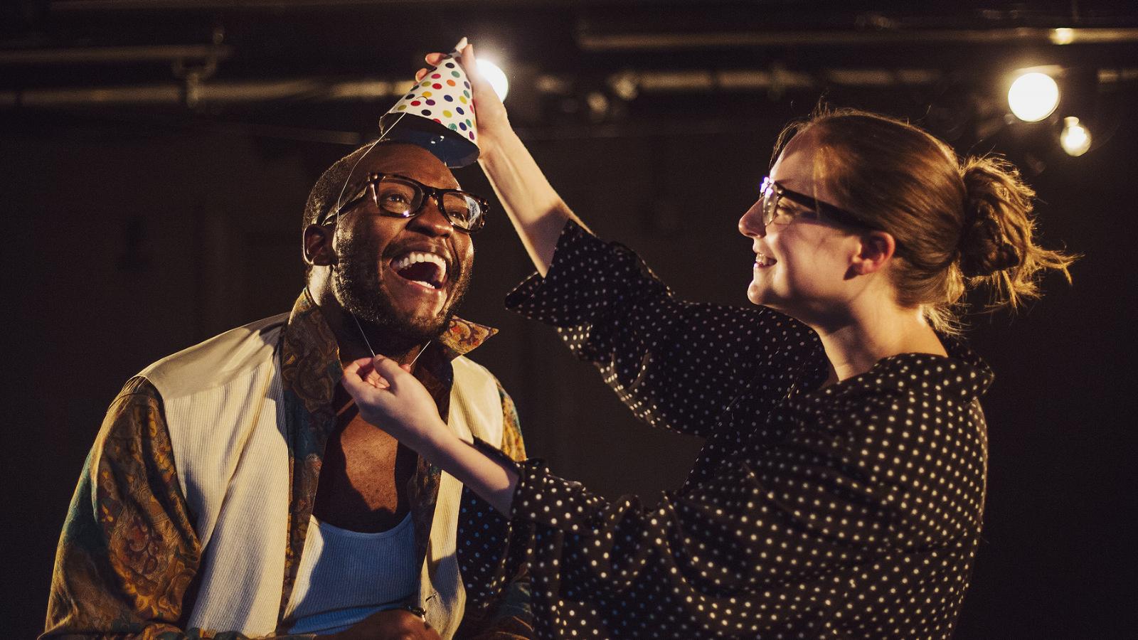 Dancers by Emma Dante, translated and directed by Francesca Spedalieri (MA ‘11, PhD student).  English language premiere at the Courtyard Theatre, London, July 2015. Sifiso Mazibuko (MFA ‘15, left) and Sarah Ware (MFA ‘15, right). Lighting design by Alex 